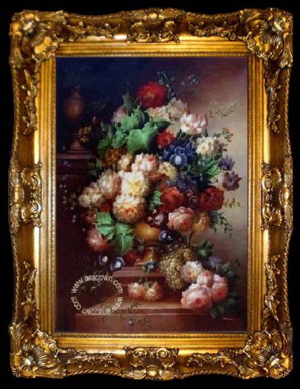 framed  unknow artist Floral, beautiful classical still life of flowers.062, ta009-2